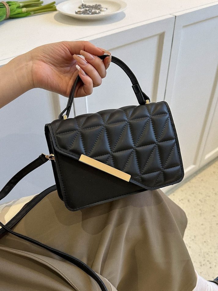 Elegant Mini Flap Top Handle Square Bag