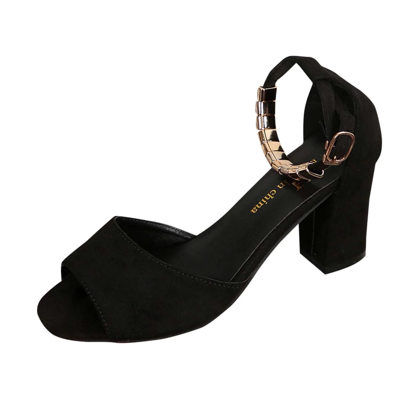 Elegant Chunky Block Heel Ankle Strap Sandals