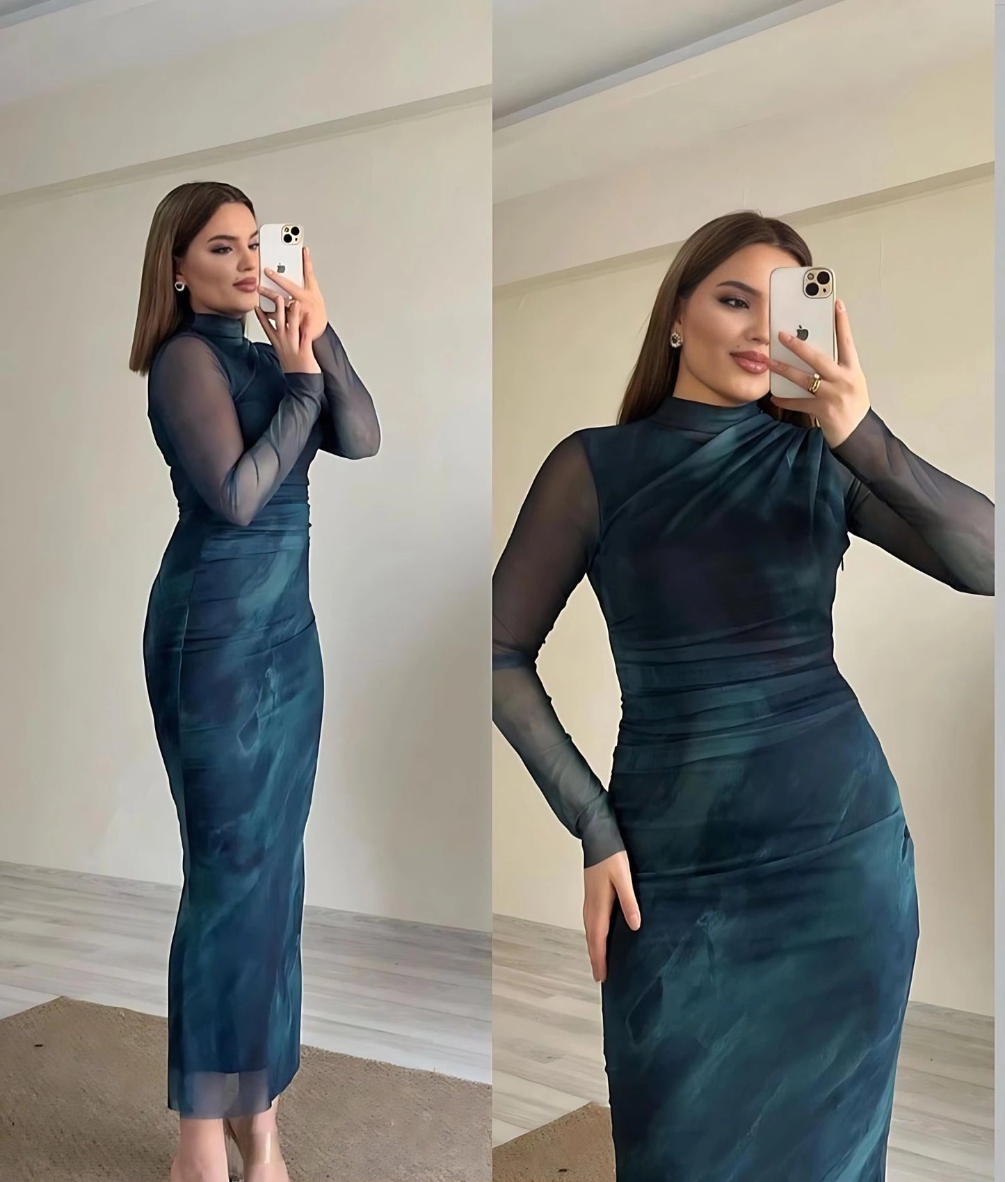 Party Wear Powernet Bodycon Dress